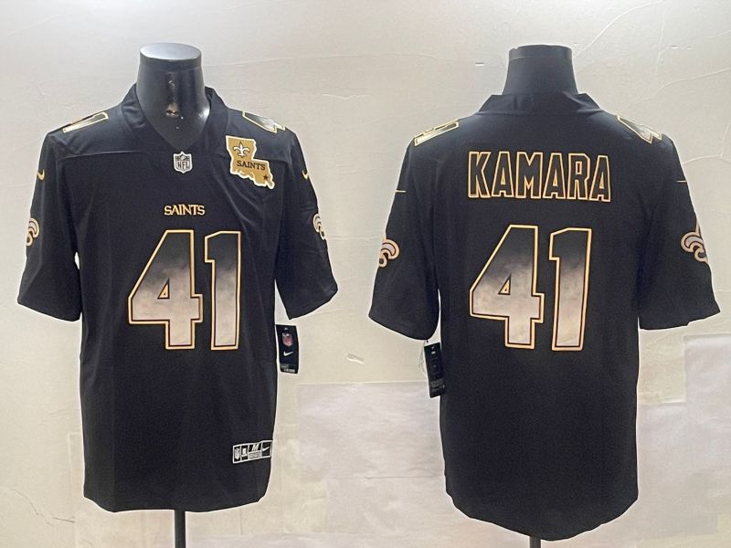 Men New Orleans Saints #41 Kamara Black Nike Smoke Fashion 2024 Limited NFL Jersey style 2->new orleans saints->NFL Jersey